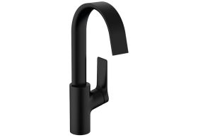 Mezclador monomando para lavabo hansgrohe Vivenis 210 con caño giratorio y juego de desagüe con varilla de tracción, negro mate