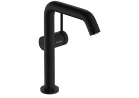 Mezclador monomando para lavabo hansgrohe Tecturis S 210 Fine CoolStart EcoSmart+ con caño giratorio y válvula de desagüe Push-Open, negro mate
