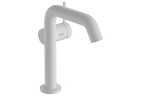 Mezclador monomando para lavabo hansgrohe Tecturis S 150 Fine CoolStart EcoSmart+ con juego de desagüe Push-Open, blanco mate
