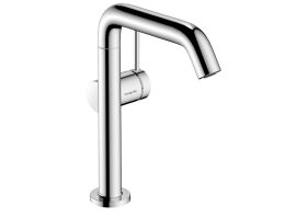 Mezclador monomando para lavabo hansgrohe Tecturis S 210 Fine CoolStart EcoSmart+ con caño giratorio y juego de desagüe Push-Open, cromado